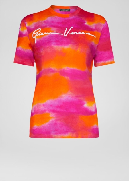 Versace GV Signature Tie-Dye T-shirt Dam - 205461OCZ